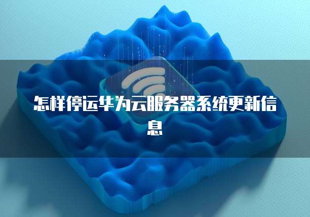 怎样停运华为云服务器系统更新信息
