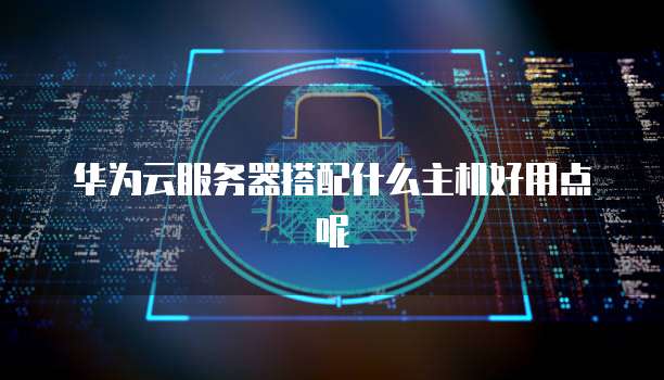 华为云服务器搭配什么主机好用点呢