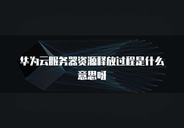 华为云服务器资源释放过程是什么意思呀