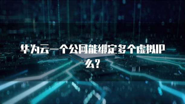 华为云一个公网能绑定多个虚拟IP么？
