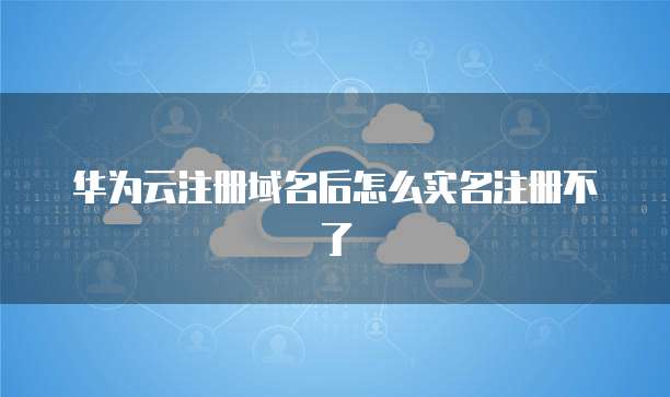 华为云注册域名后怎么实名注册不了