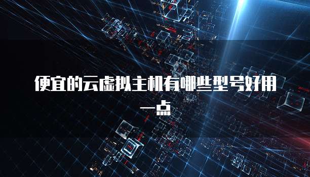 便宜的云虚拟主机有哪些型号好用一点