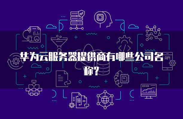 华为云服务器提供商有哪些公司名称？