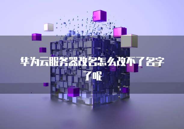 华为云服务器改名怎么改不了名字了呢