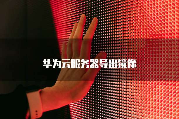 华为云服务器导出镜像