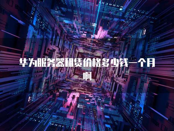 华为服务器租赁价格多少钱一个月啊
