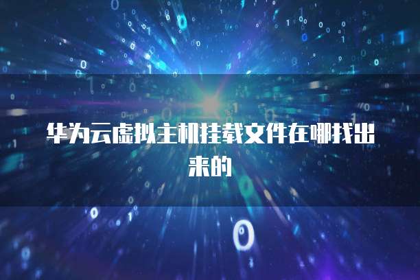 华为云虚拟主机挂载文件在哪找出来的