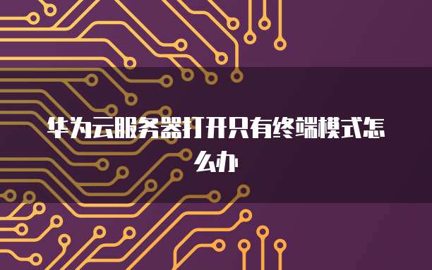 华为云服务器打开只有终端模式怎么办