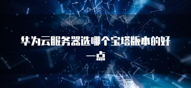 华为云服务器选哪个宝塔版本的好一点
