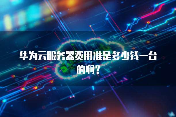 华为云服务器费用准是多少钱一台的啊？