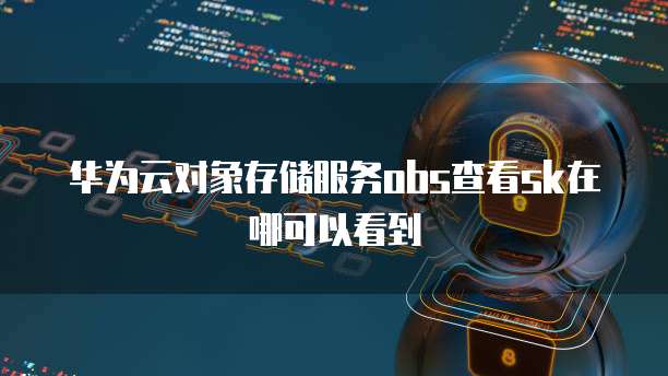 华为云对象存储服务obs查看sk在哪可以看到