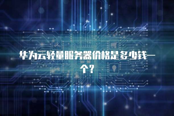 华为云轻量服务器价格是多少钱一个？