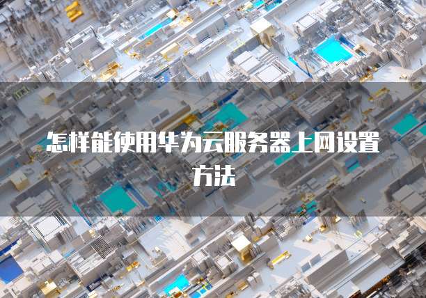 怎样能使用华为云服务器上网设置方法
