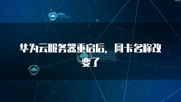 华为云服务器重启后，网卡名称改变了
