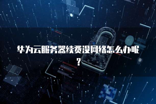 华为云服务器续费没网络怎么办呢？