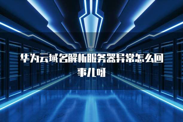 华为云域名解析服务器异常怎么回事儿呀