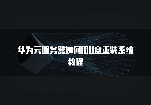 华为云服务器如何用U盘重装系统教程