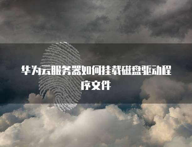 华为云服务器如何挂载磁盘驱动程序文件