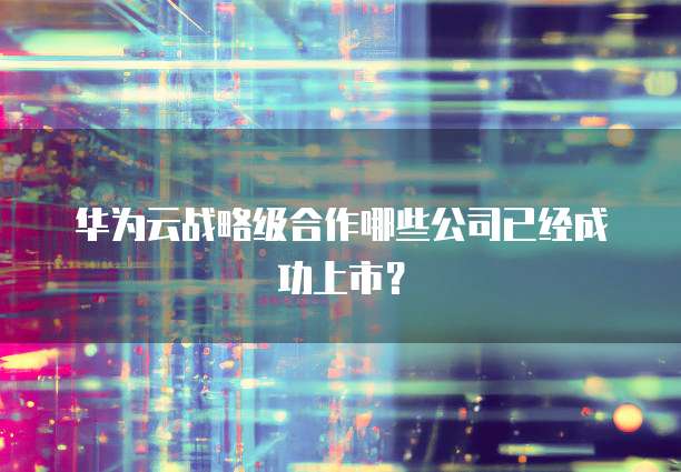 华为云战略级合作哪些公司已经成功上市？