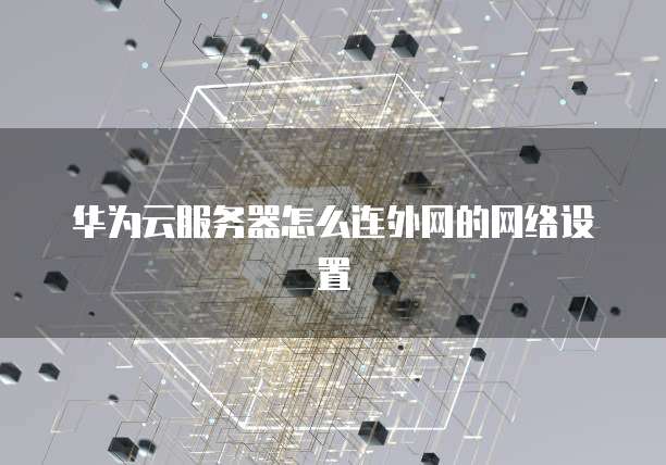 华为云服务器怎么连外网的网络设置