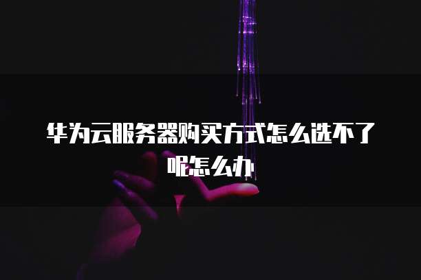 华为云服务器购买方式怎么选不了呢怎么办