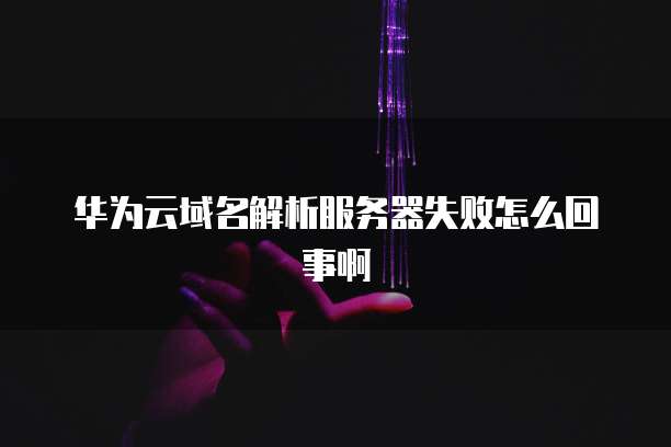 华为云域名解析服务器失败怎么回事啊
