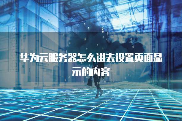 华为云服务器怎么进去设置页面显示的内容