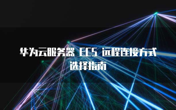 华为云服务器 ECS 远程连接方式选择指南