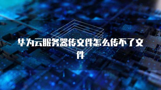 华为云服务器传文件怎么传不了文件