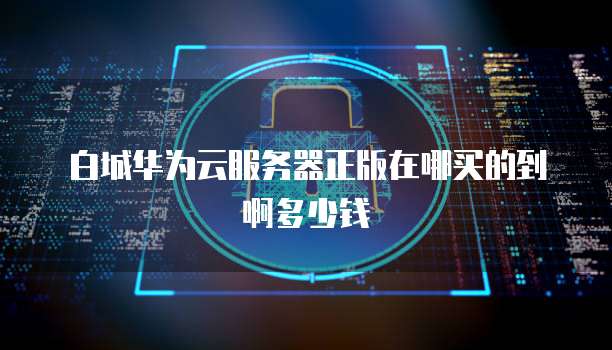 白城华为云服务器正版在哪买的到啊多少钱