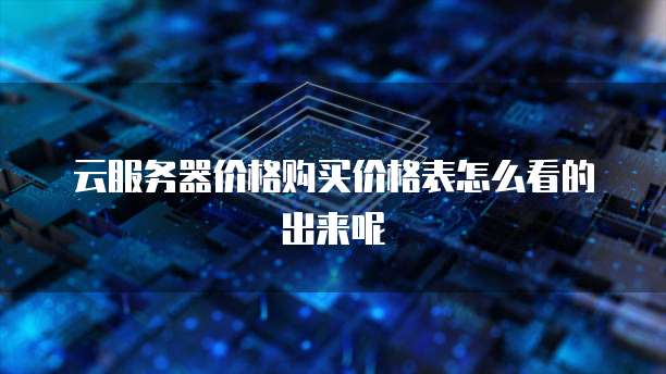 云服务器价格购买价格表怎么看的出来呢