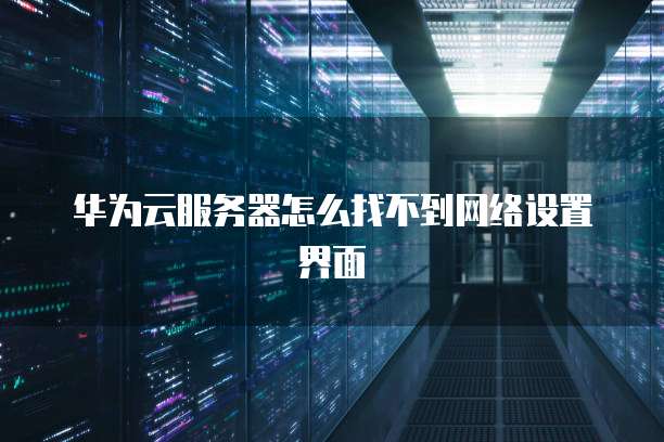 华为云服务器怎么找不到网络设置界面