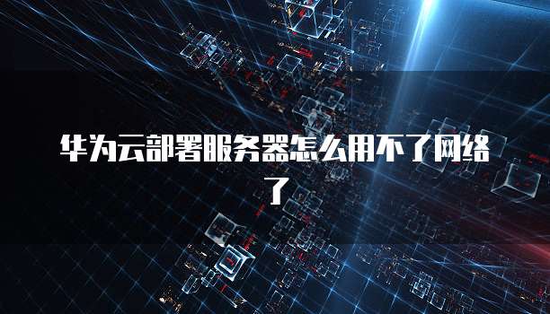 华为云部署服务器怎么用不了网络了