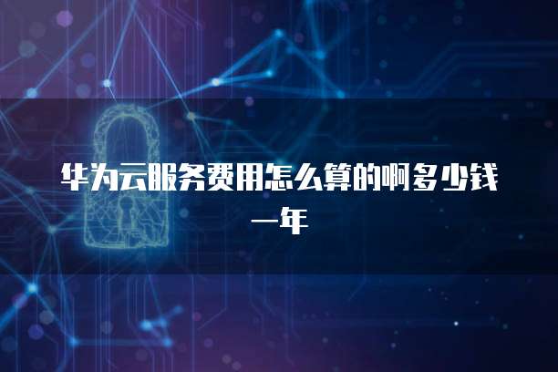 华为云服务费用怎么算的啊多少钱一年