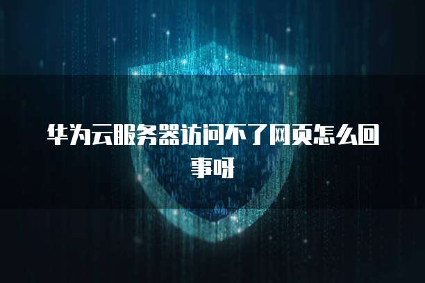 华为云服务器访问不了网页怎么回事呀