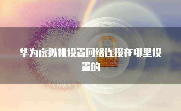 华为虚拟机设置网络连接在哪里设置的