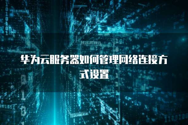 华为云服务器如何管理网络连接方式设置