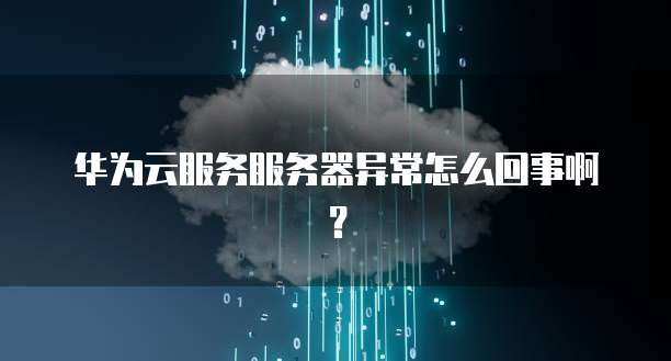 华为云服务服务器异常怎么回事啊？