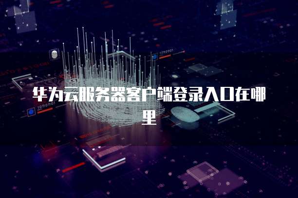 华为云服务器客户端登录入口在哪里