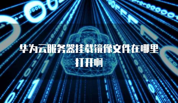 华为云服务器挂载镜像文件在哪里打开啊