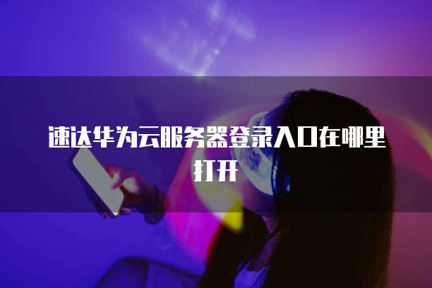 速达华为云服务器登录入口在哪里打开