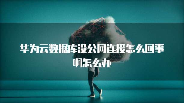 华为云数据库没公网连接怎么回事啊怎么办