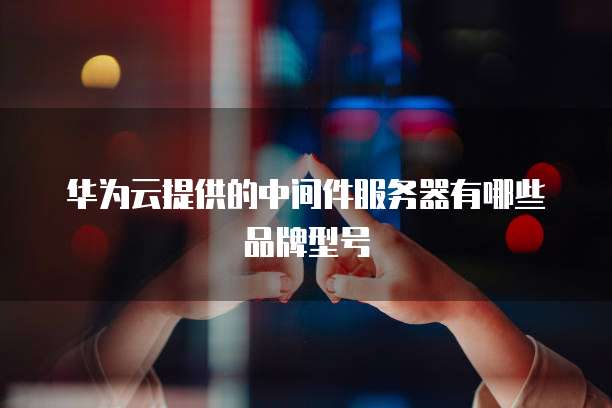 华为云提供的中间件服务器有哪些品牌型号