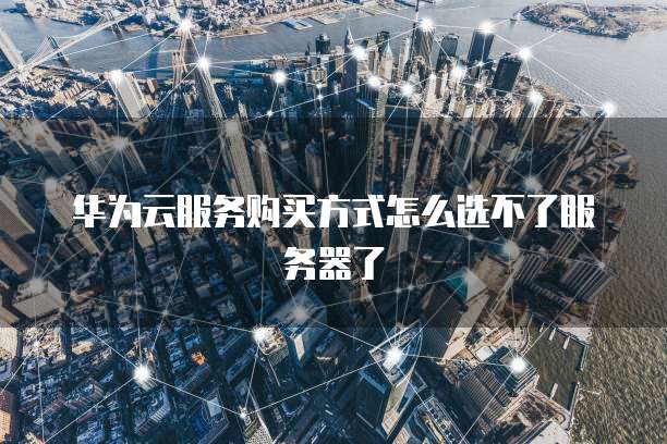 华为云服务购买方式怎么选不了服务器了