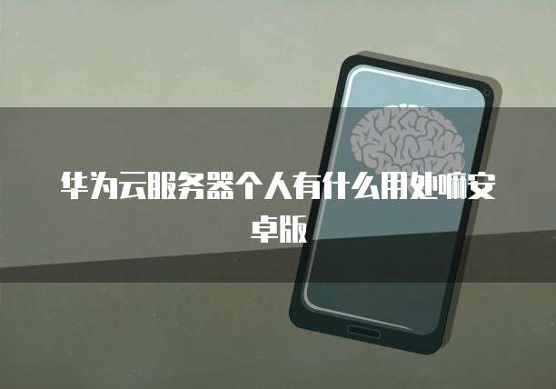 华为云服务器个人有什么用处嘛安卓版