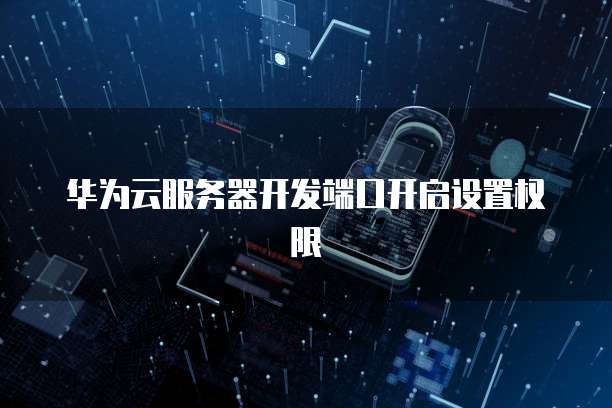 华为云服务器开发端口开启设置权限