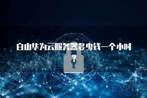 白山华为云服务器多少钱一个小时？