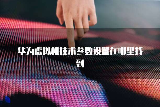 华为虚拟机技术参数设置在哪里找到