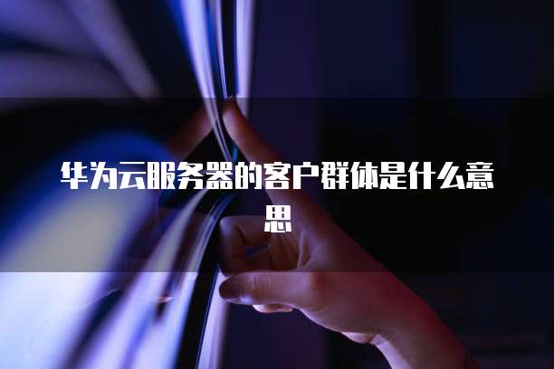 华为云服务器的客户群体是什么意思