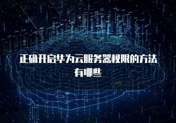 正确开启华为云服务器权限的方法有哪些